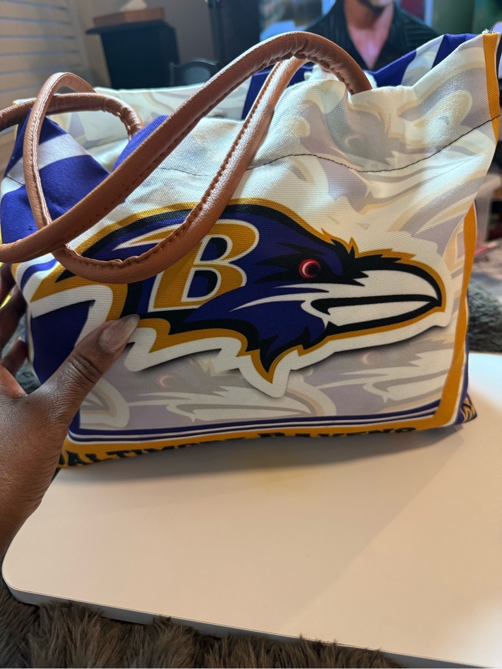 Baltimore Ravens Logo Tote Bag - Purple & Gold